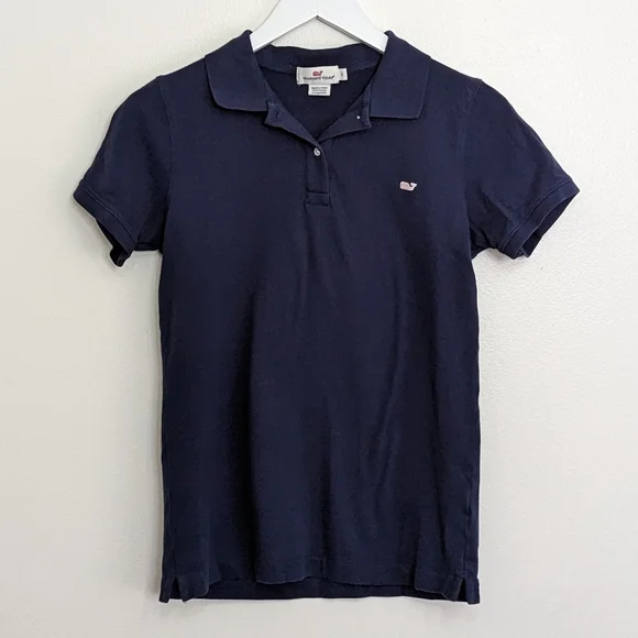 Vineyard Vines Small Blue Cotton Polo Women's - Picture 2 of 6